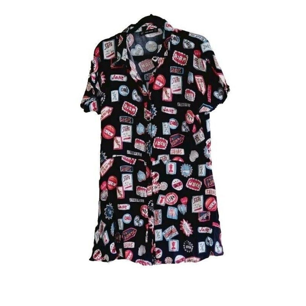 Zara Black and Red Graphic Mini Dress